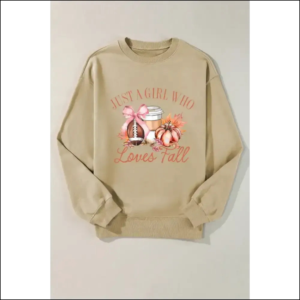 Chic Graphic Round Neck Long Sleeve Sweatshirt