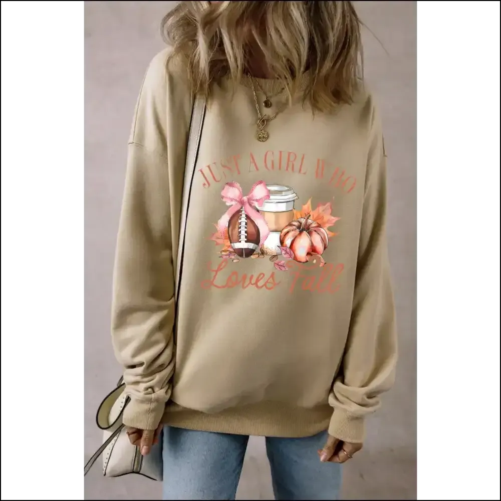 Chic Graphic Round Neck Long Sleeve Sweatshirt