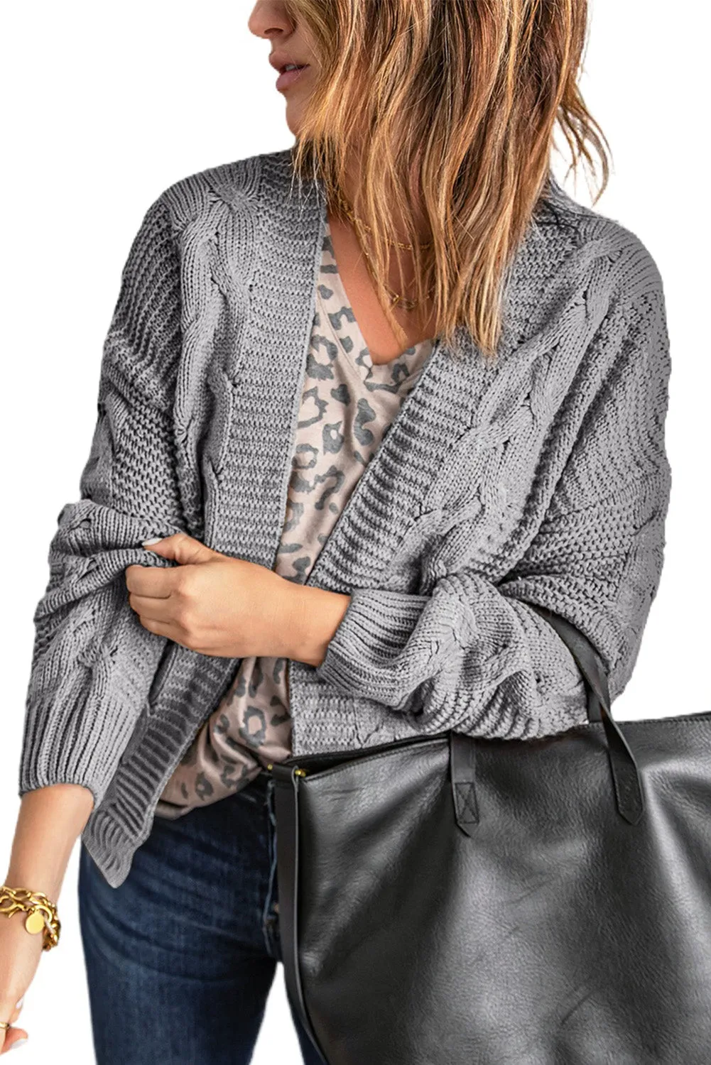 Chunky Wide Long Sleeve Knit Cardigan