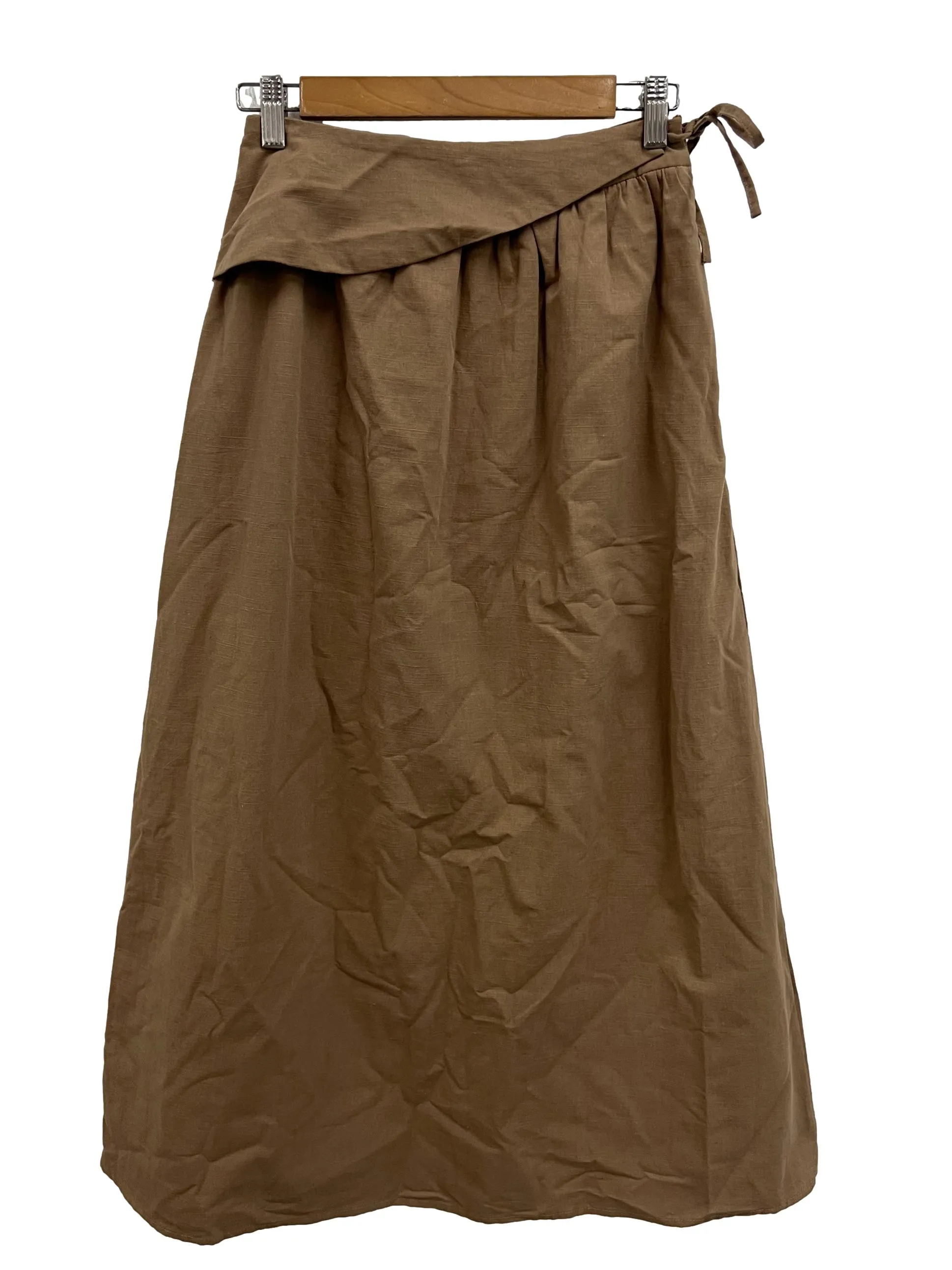 Coffee Brown Linen Skirt