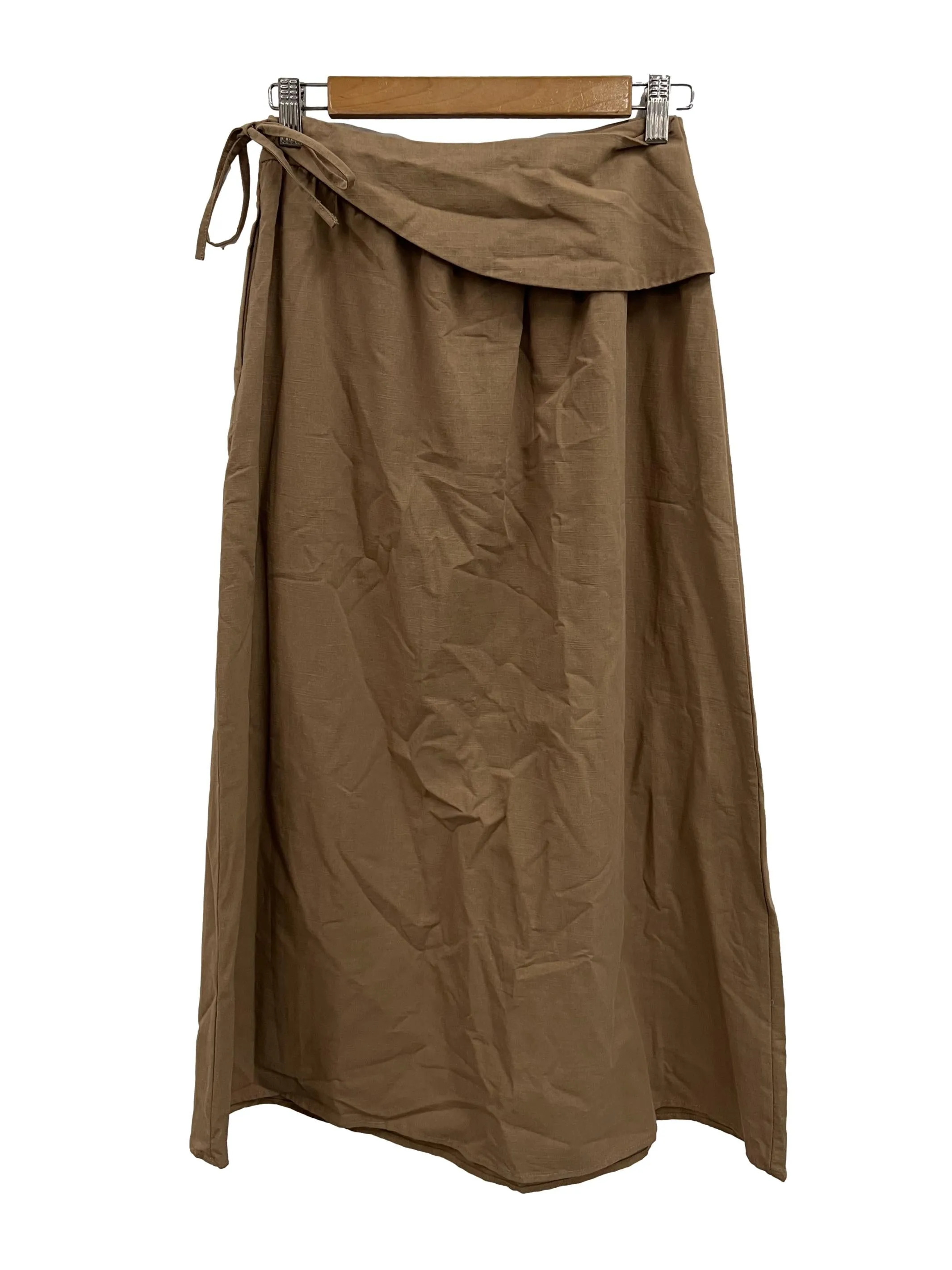 Coffee Brown Linen Skirt