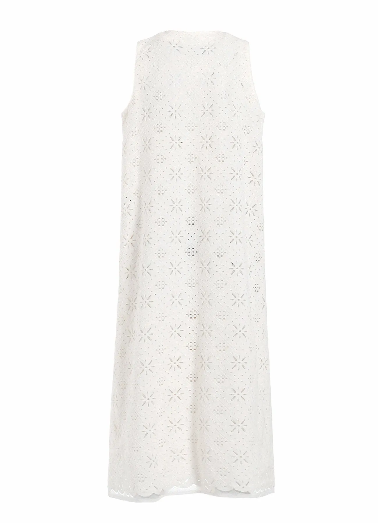 COTTON LACE FRONT OPEN DRESS