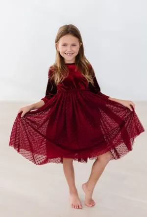 Cranberry Velvet Tutu Dress