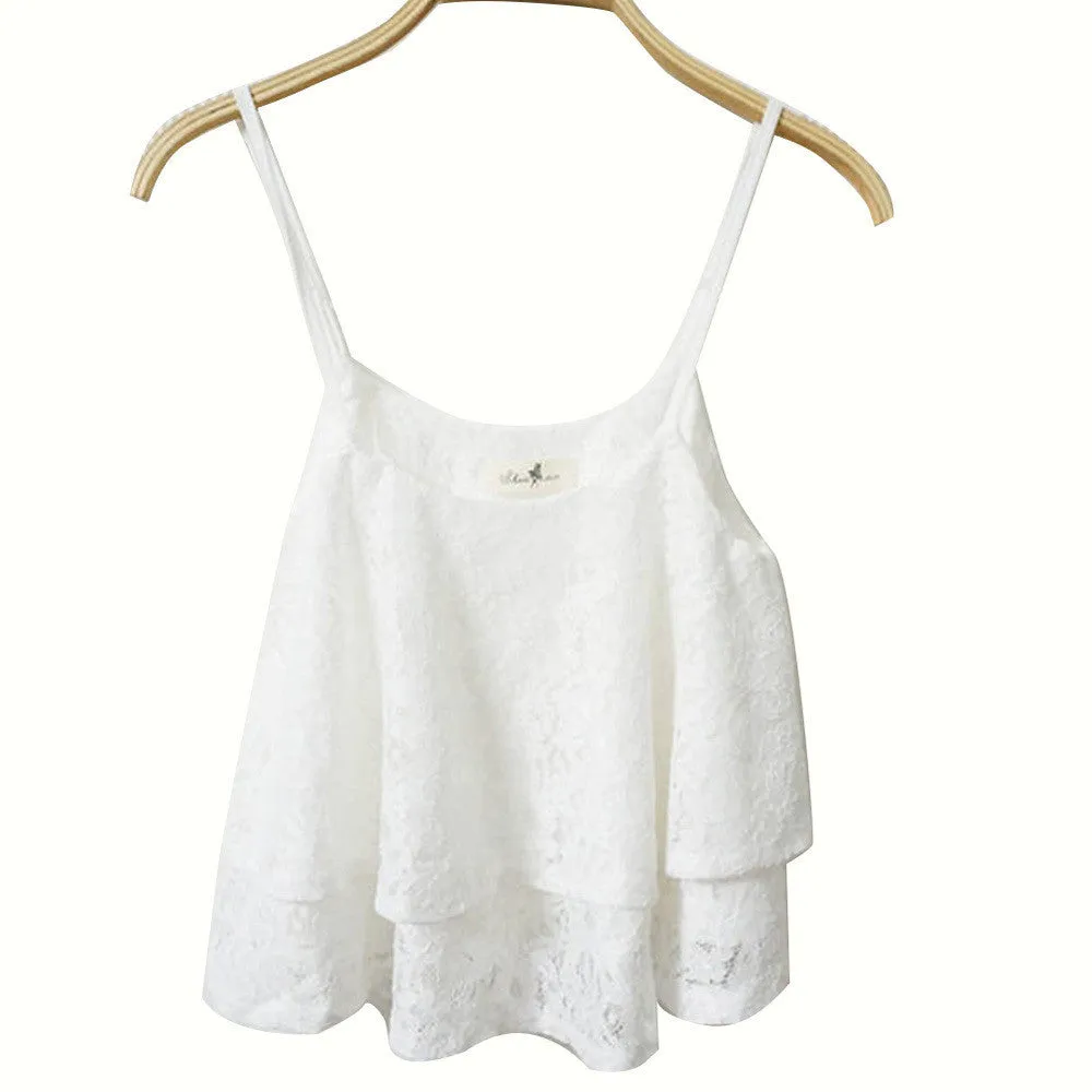Crop Top Bralet Women Lace Floral Bralette Bra Bustier Cami Blouse Tank