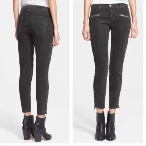 Current Elliott The Soho Zip Stiletto Corduroy Pants in Gunmetal Size 28