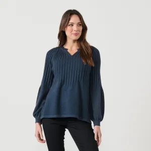 CZ958 Puff Sleeve Knit -Slate