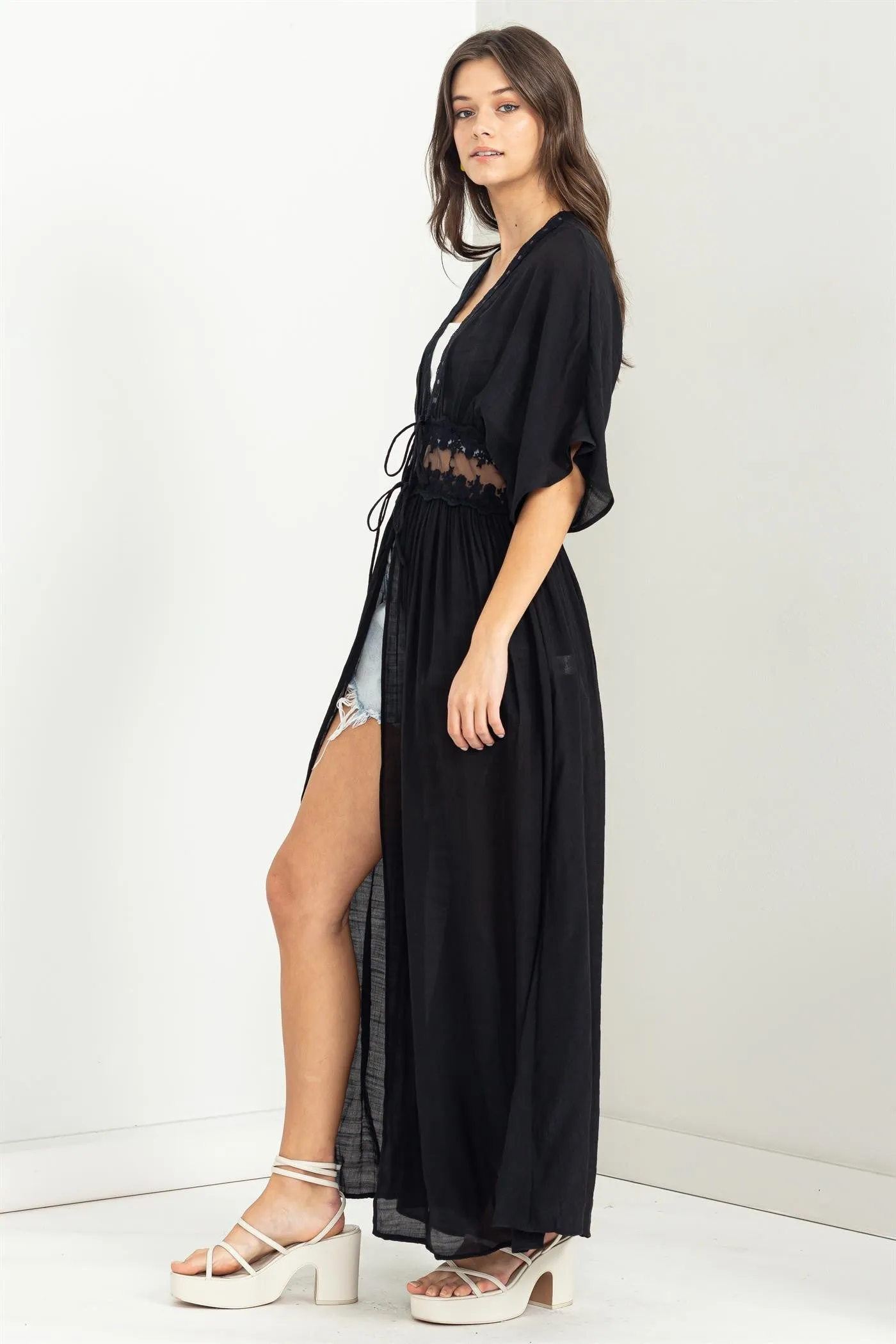 D141 LACE PANEL KIMONO