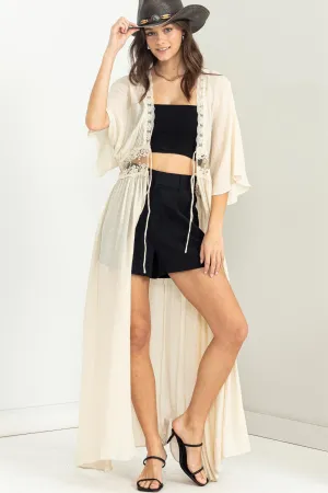 D141 LACE PANEL KIMONO