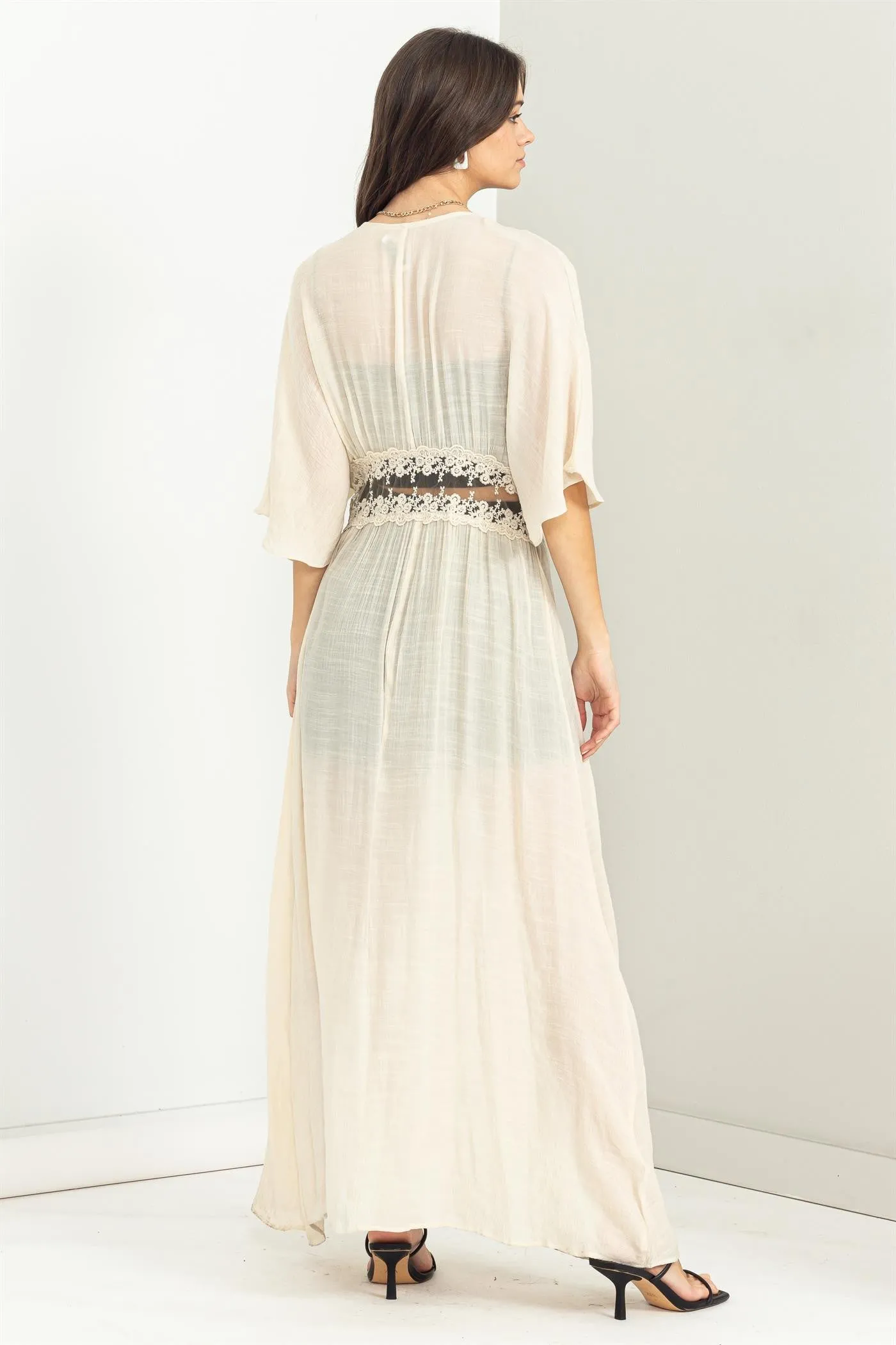 D141 LACE PANEL KIMONO