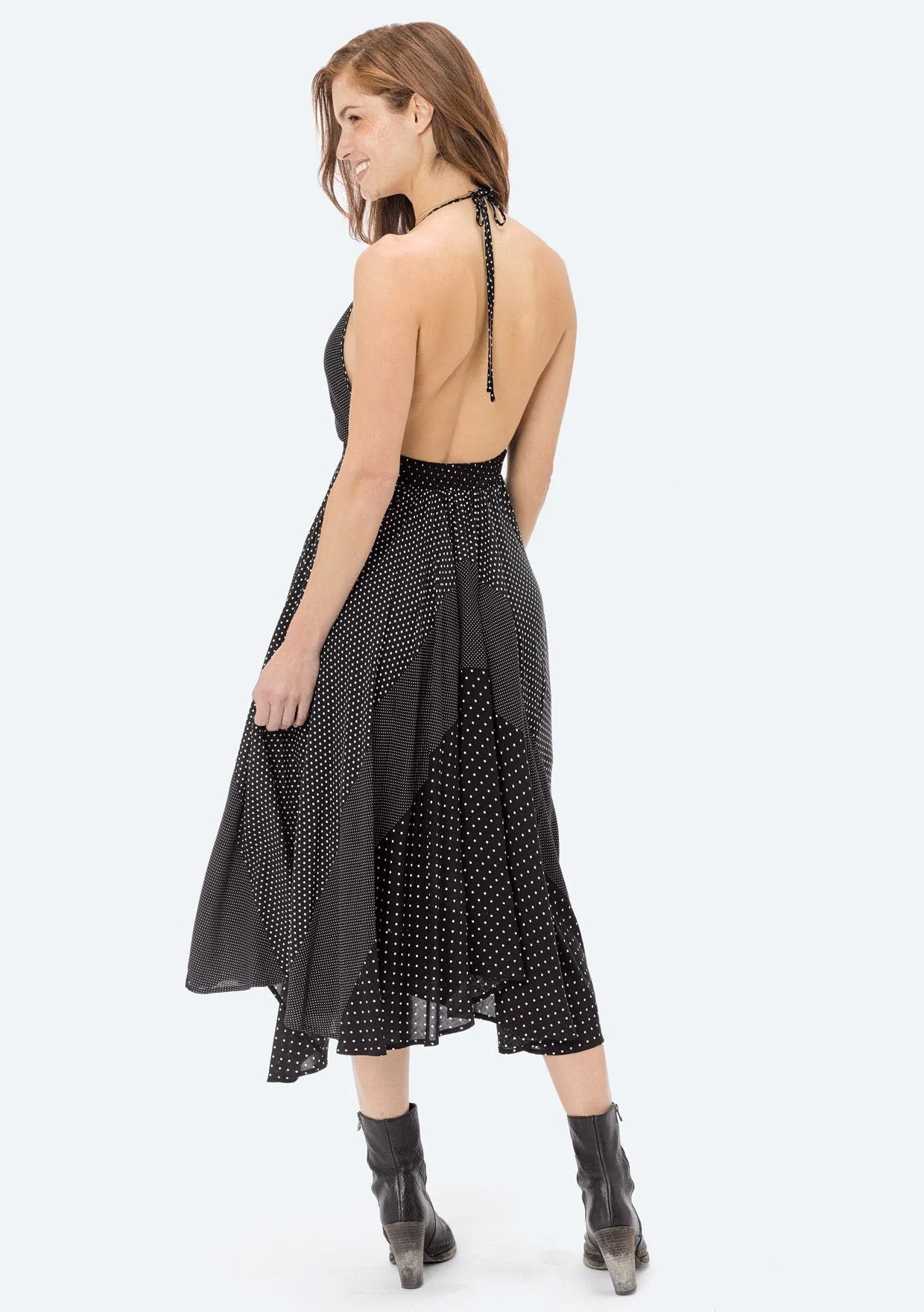 Dafina Polka Dot Patchwork Dress