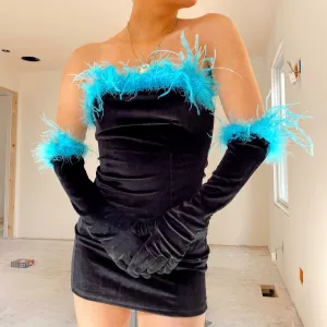 Dancing In The Moonlight Black Feather Dress