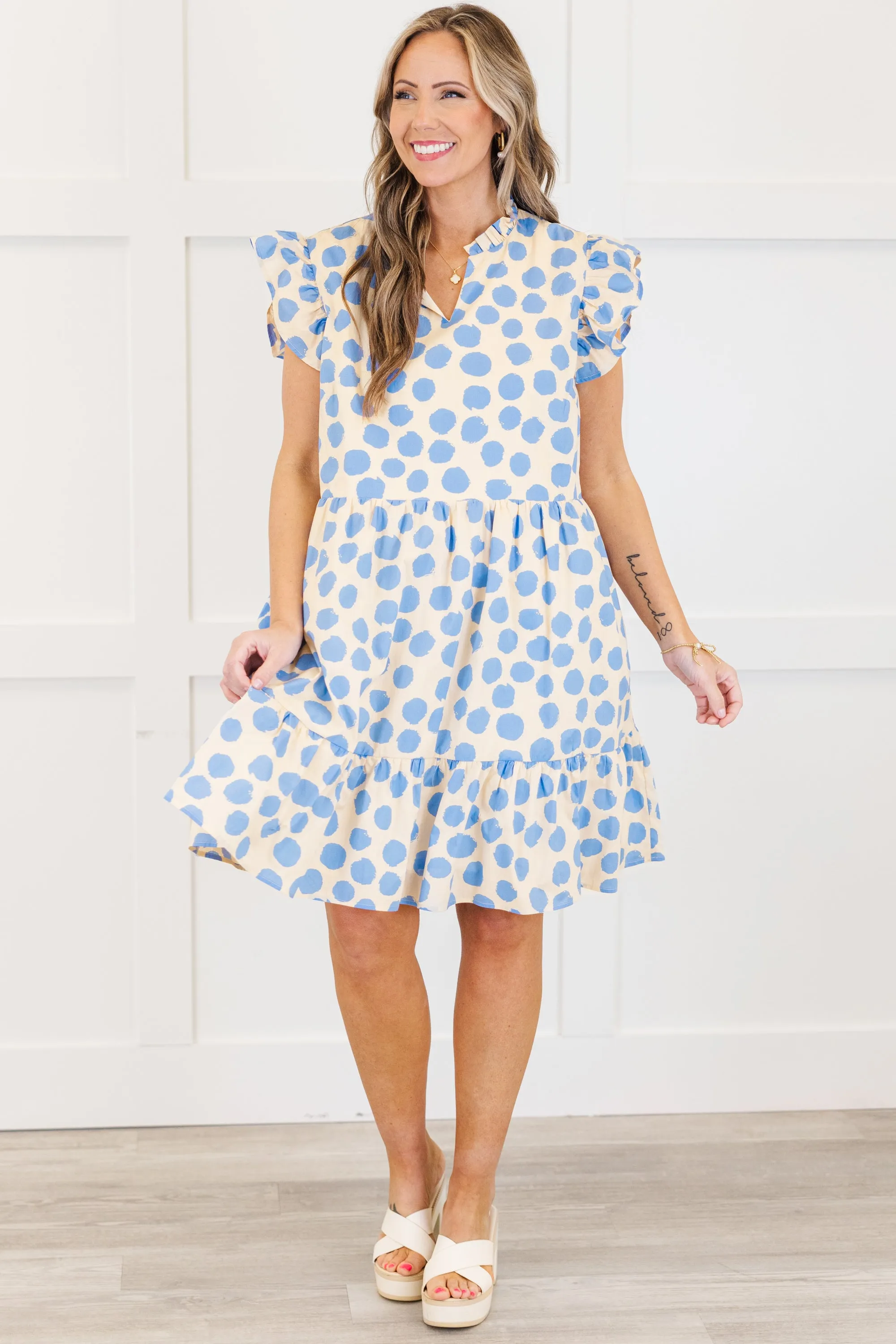 Dancing On Dewdrops Dress, Blue