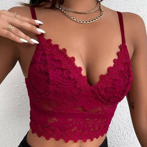 Deep-V Women Lace Tank Top