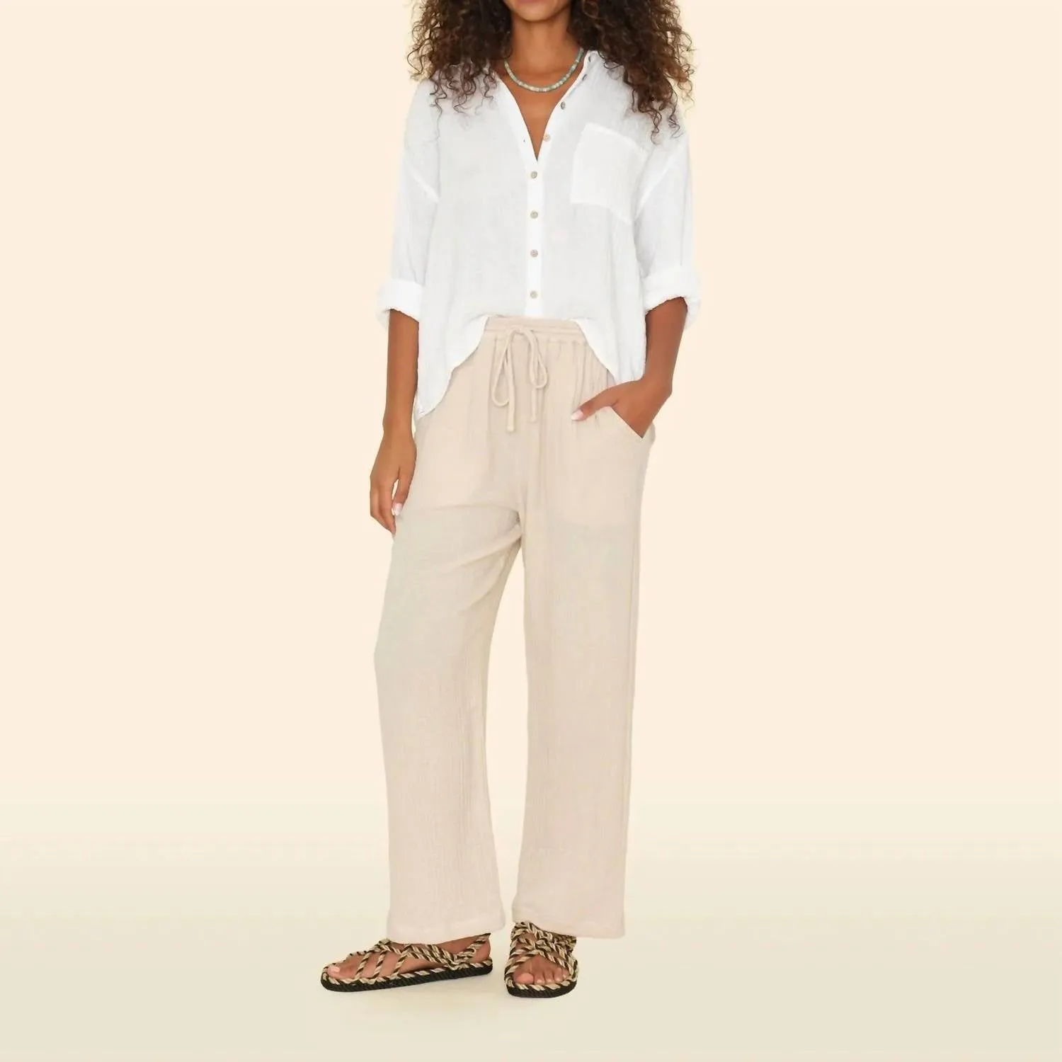 Devon Mid-Rise Pull On Pant In Silver Slate