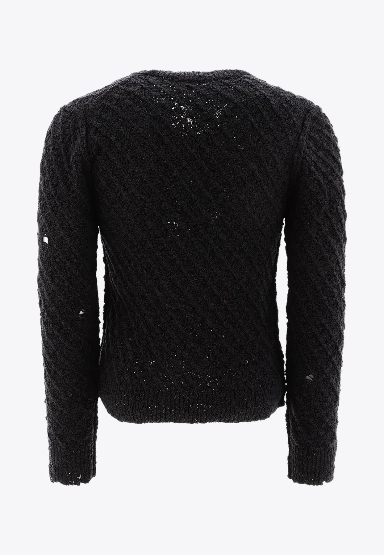 Distressed V-neck Sweater