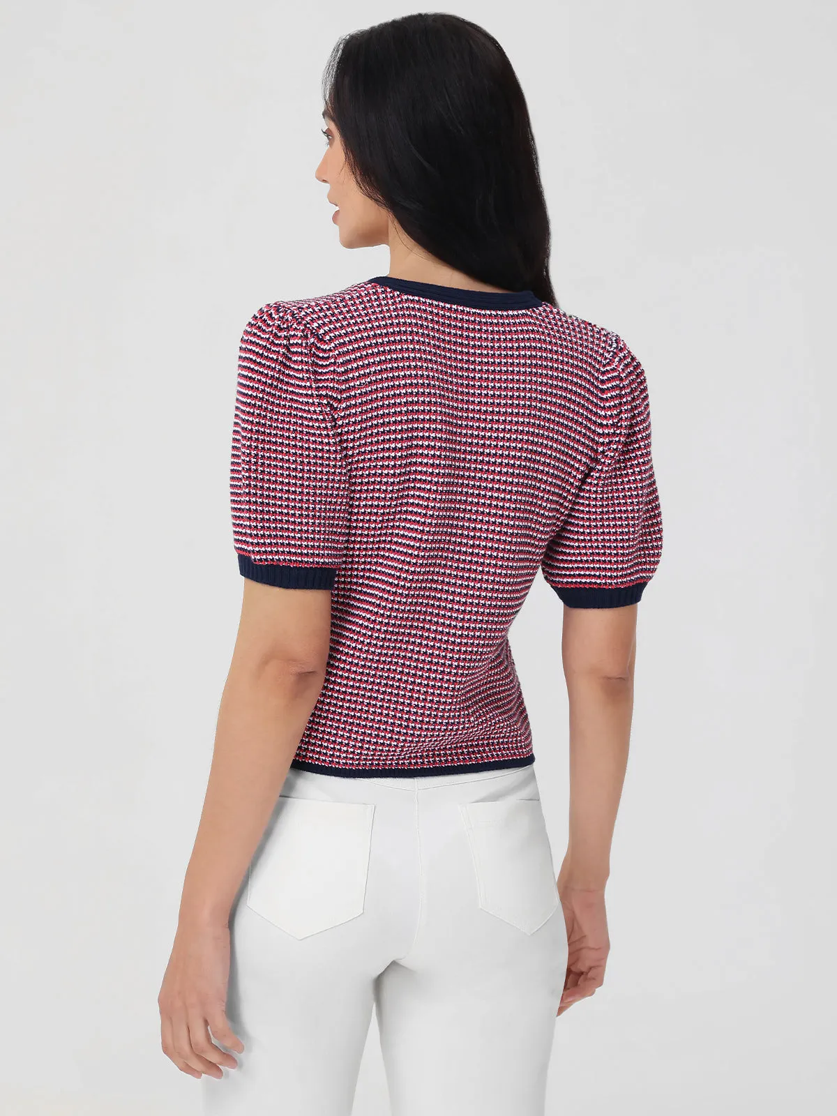 Elaine: Puff Sleeve Tie Front Top