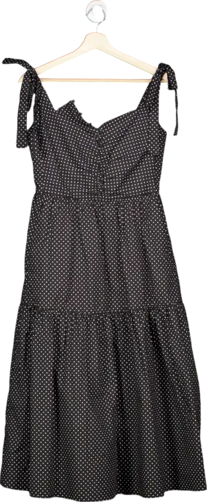 Fabrique Elizabeth Morling Black Polka Dot Dress UK S