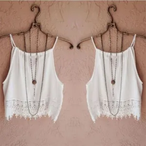 Fashion Lace Tops Sleeveless Casual Tops Tee T-Shirt S- XL