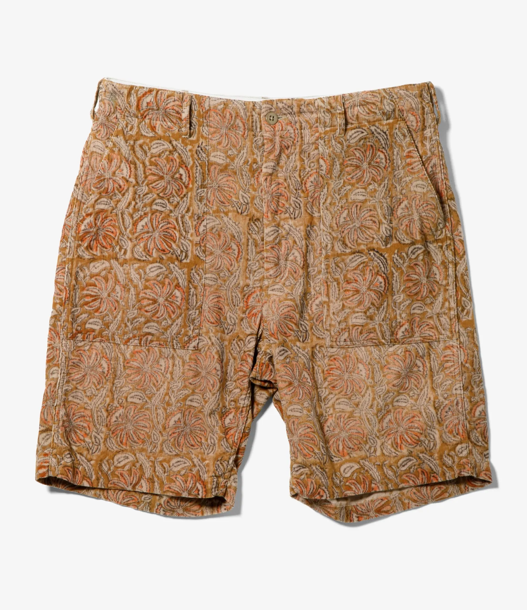 Fatigue Short - Floral Printed Corduroy