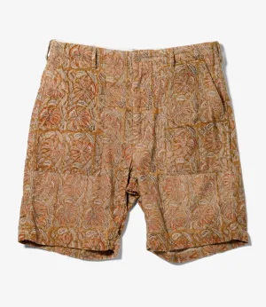 Fatigue Short - Floral Printed Corduroy