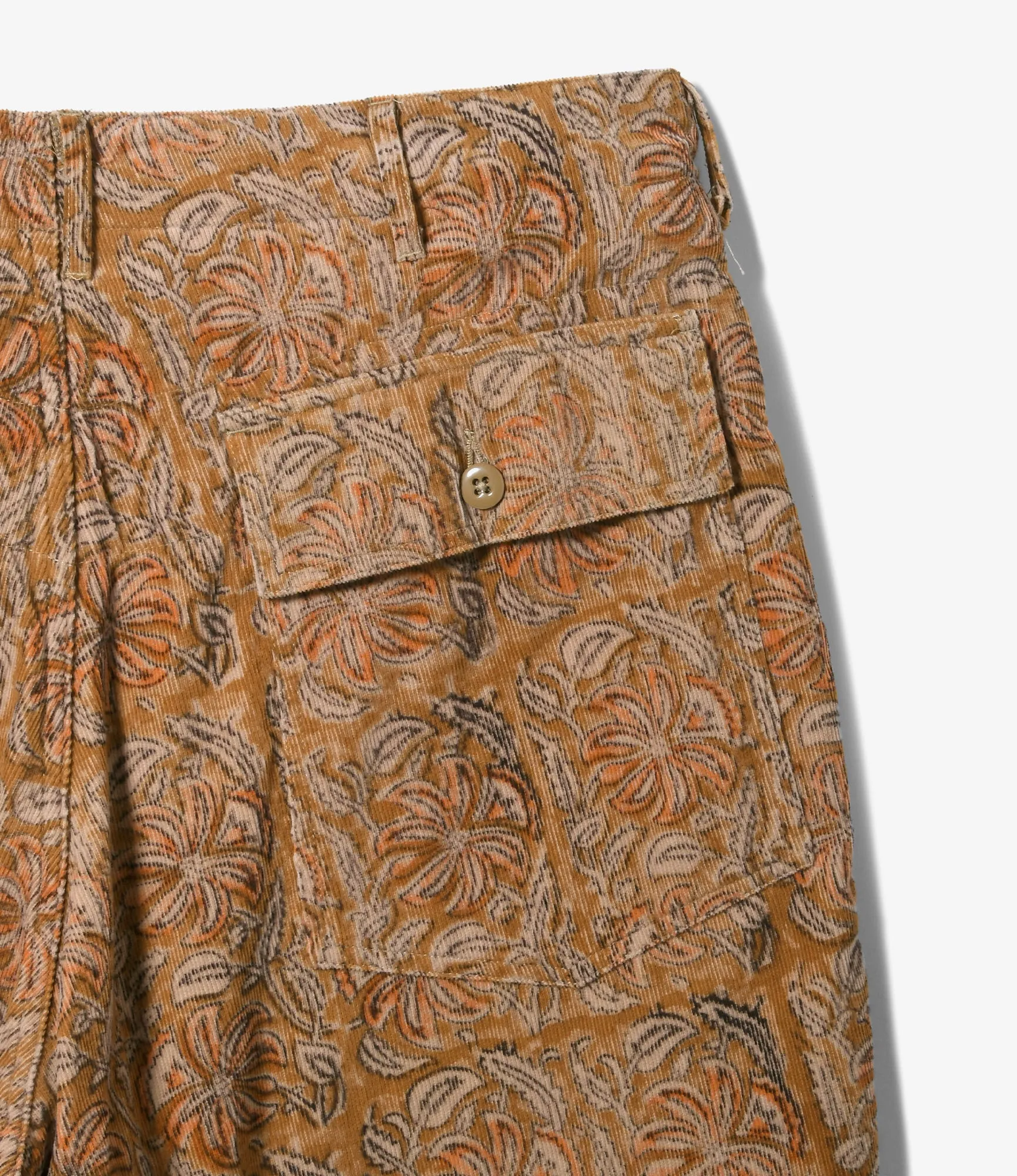 Fatigue Short - Floral Printed Corduroy