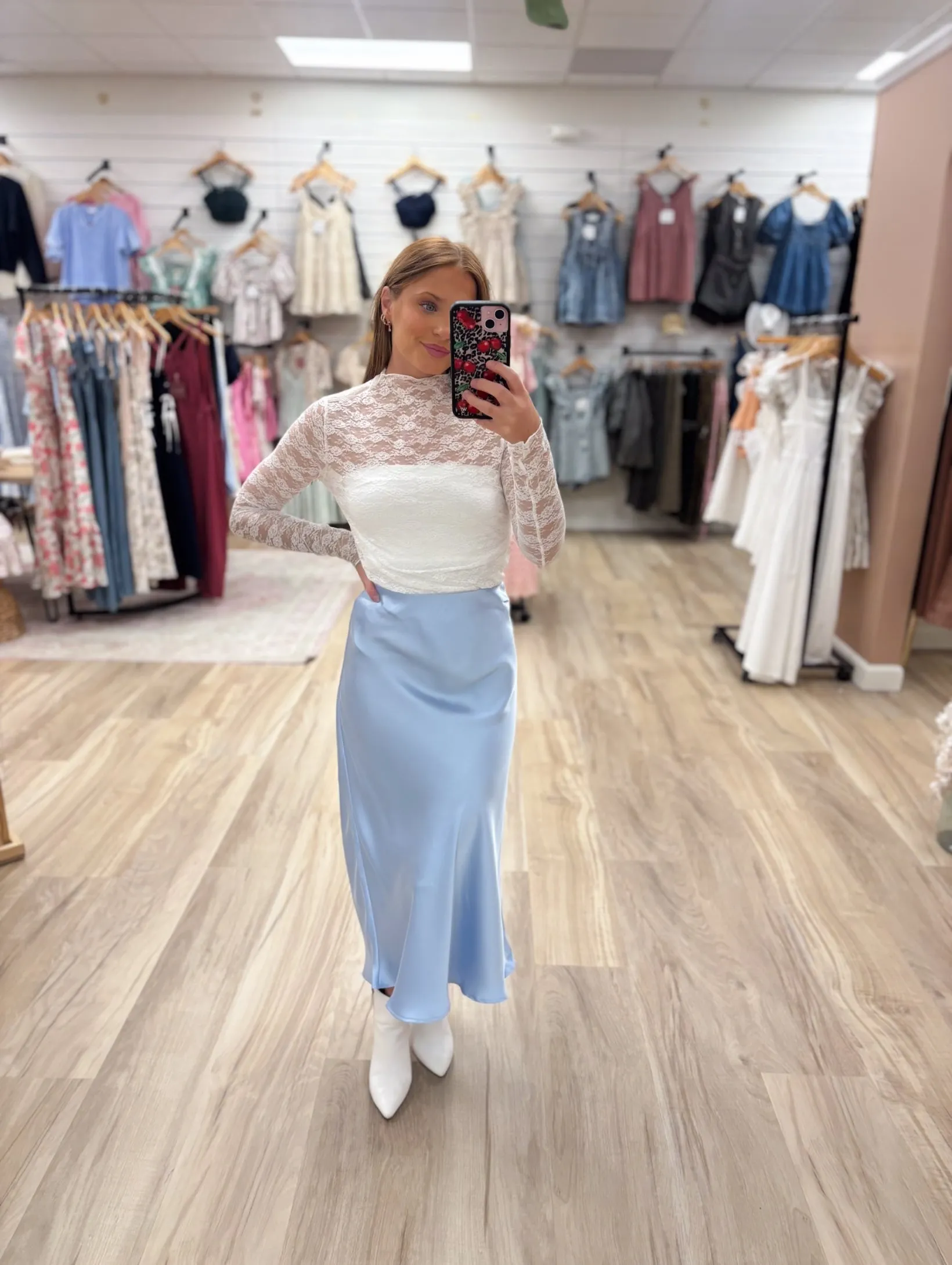 Floral Lace White Sheer Top