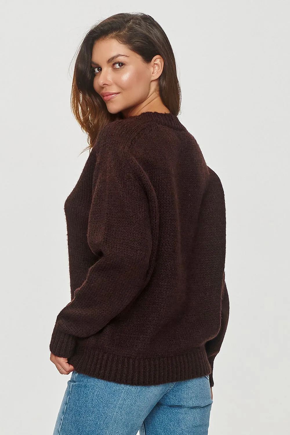 Fluffy V-Neck Oversized Sweater