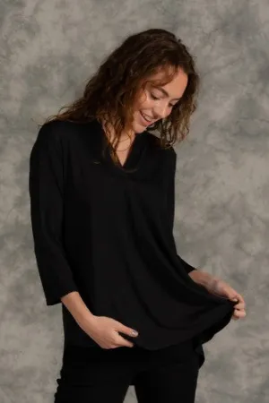 Gabby Black 3/4 Sleeve Top