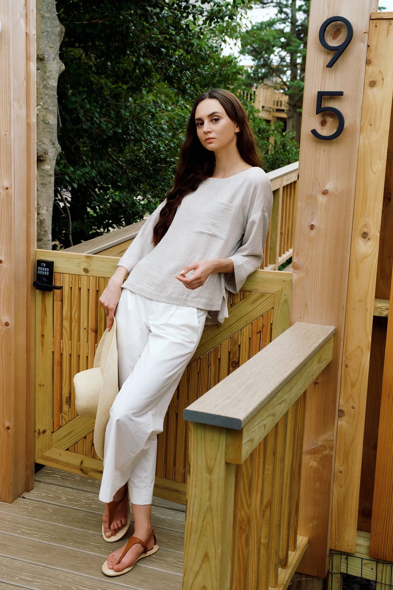 Gabby Crop Pant - Ecru