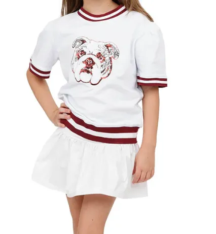 Game Day Holly Short Sleeve Sequin - Maroon