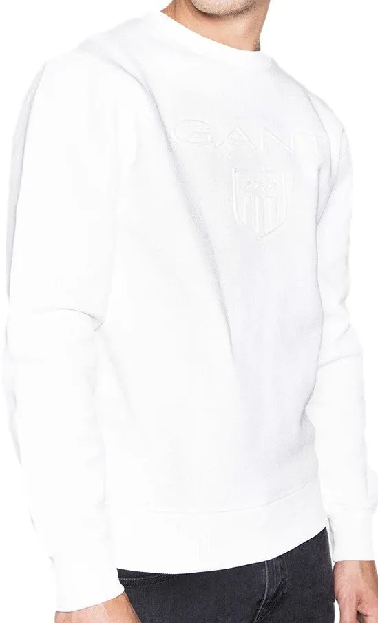 GANT Men's Eggshell Gant Embossed C-Neck Sweatshirt 276317 Size M $165 NWT