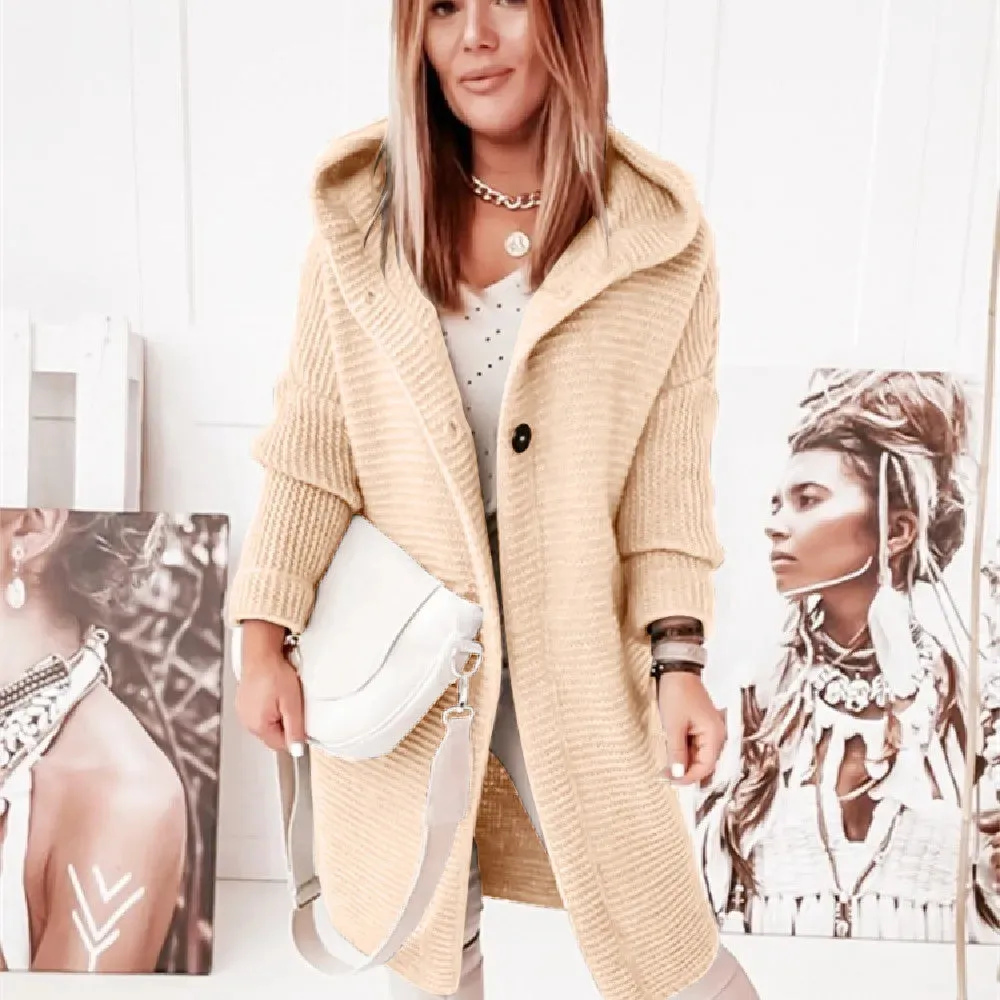 Genevieve - Lässige Strickjacke mit Kapuze