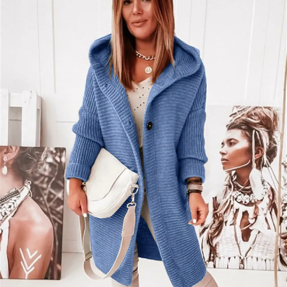 Genevieve - Lässige Strickjacke mit Kapuze