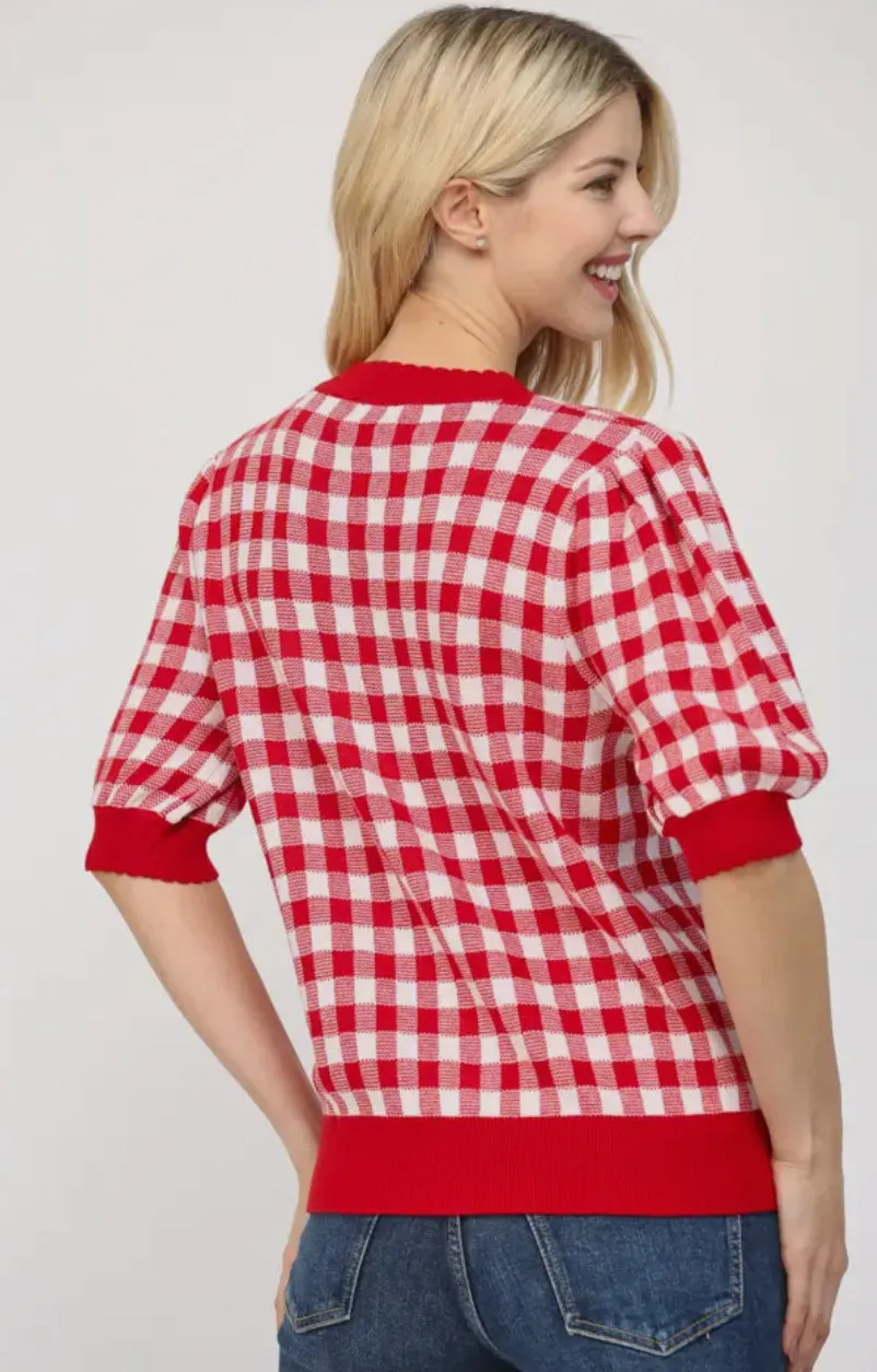 Gingham Cardigan