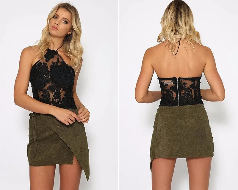 Gold Lace Crop Top