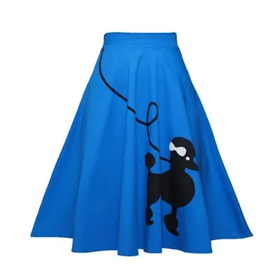Gorgeous 50's 60's Poodle Rockabilly Retro Swing Skirt Grease Fancy Costume 1950s Girls Plus Size Saia Pinup Skirts Jupe Faldas