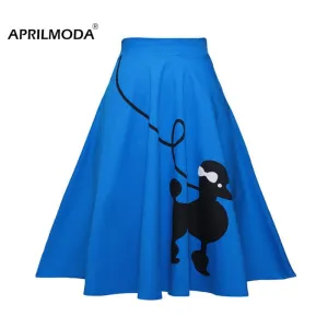 Gorgeous 50's 60's Poodle Rockabilly Retro Swing Skirt Grease Fancy Costume 1950s Girls Plus Size Saia Pinup Skirts Jupe Faldas