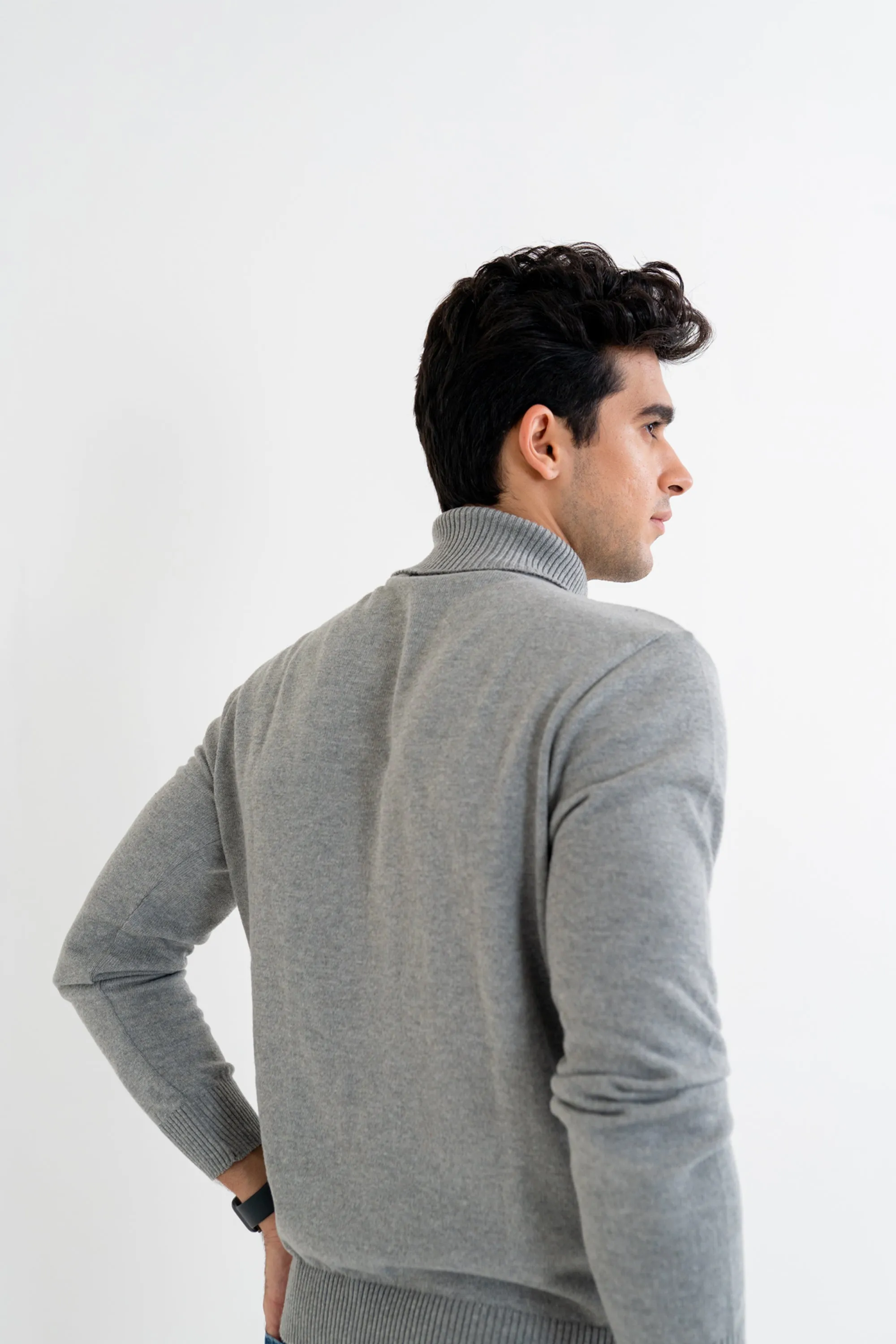 Gray Roll Neck