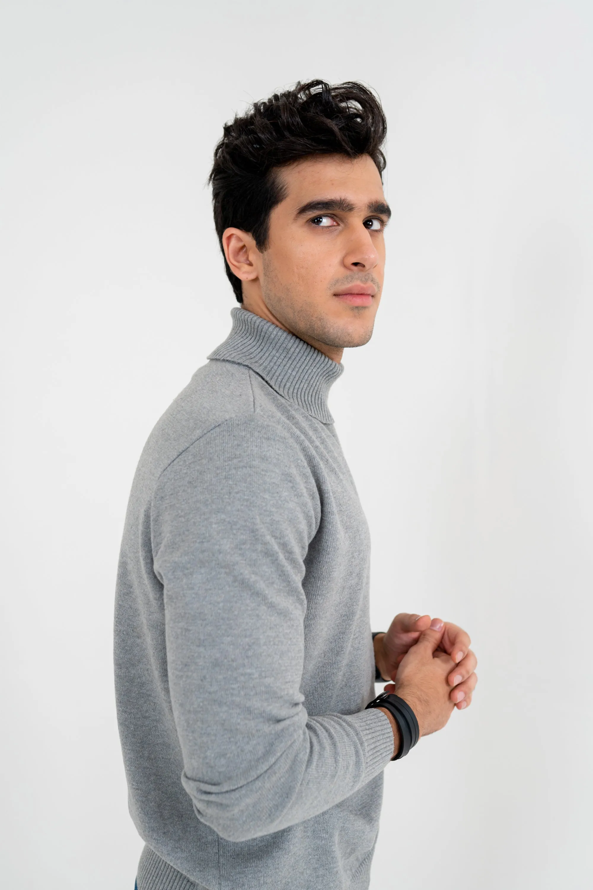 Gray Roll Neck