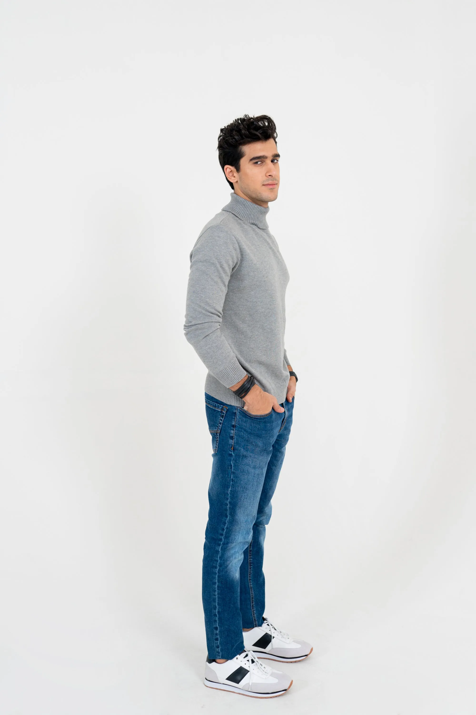 Gray Roll Neck