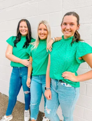 Green Lacey Top