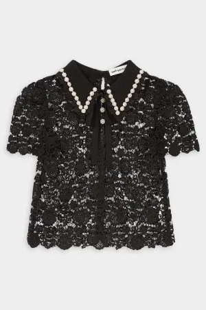 Guipure Lace Top in Black