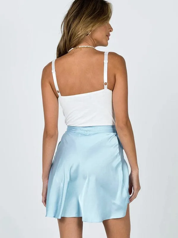 GYPSY GIRL - High Waist Tie Satin Wrap Skirt