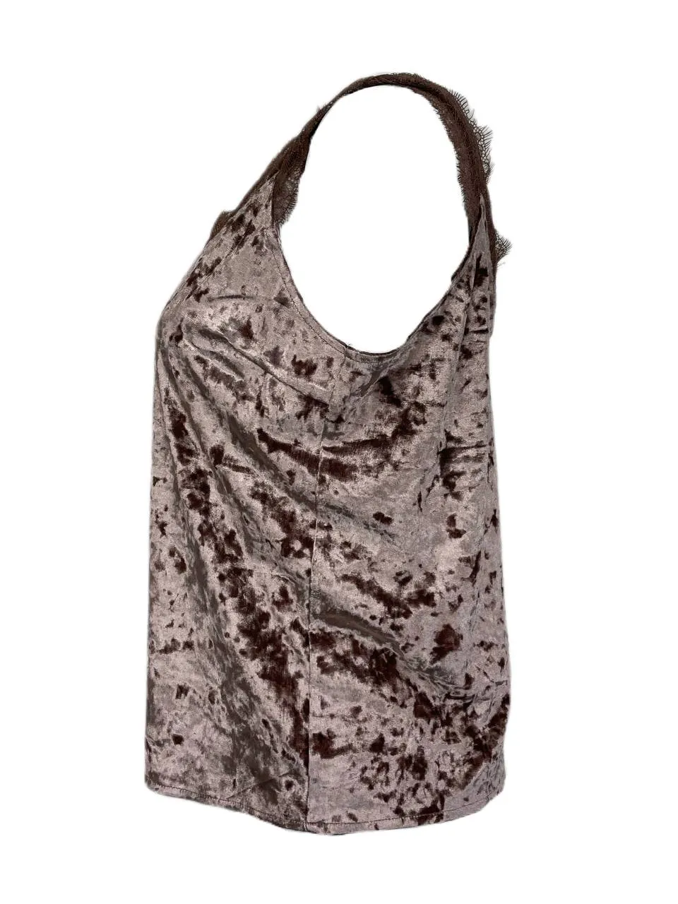 HEARTLOOM Women's Tan Lace Velvet Cami Top Size S NWOT