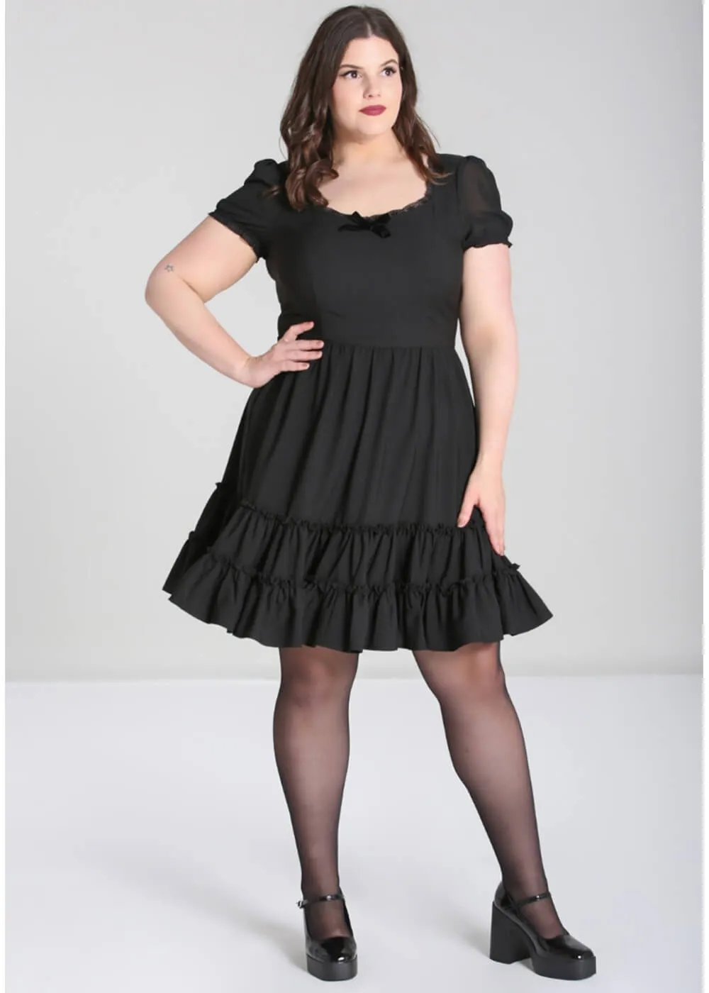 Hell Bunny Annette 60's Swing Dress Black