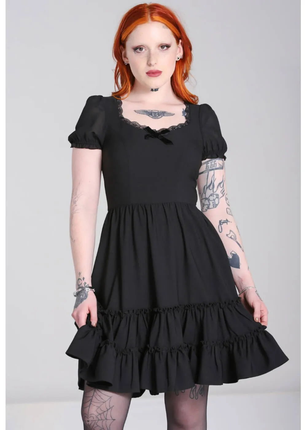 Hell Bunny Annette 60's Swing Dress Black