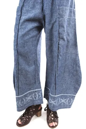 Hemp Denim Pinch Seam Pant Light Denim-3264-P
