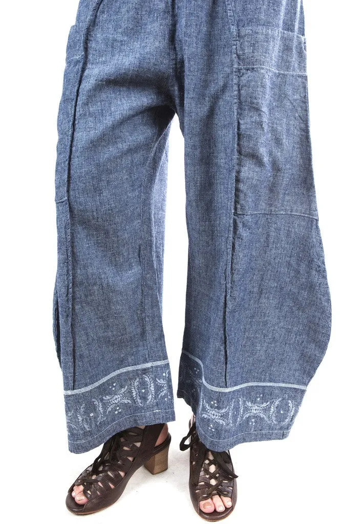 Hemp Denim Pinch Seam Pant Light Denim-3264-P