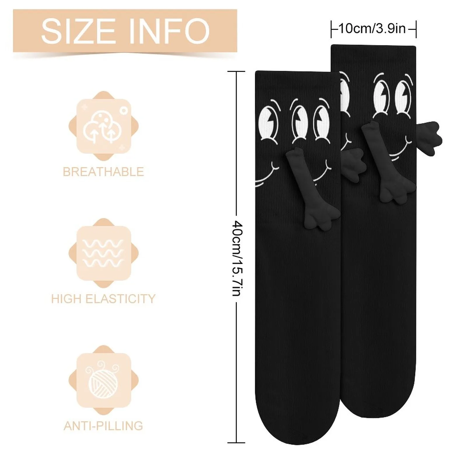 Hey Friend - Magnetic Holding Hands Funny Socks