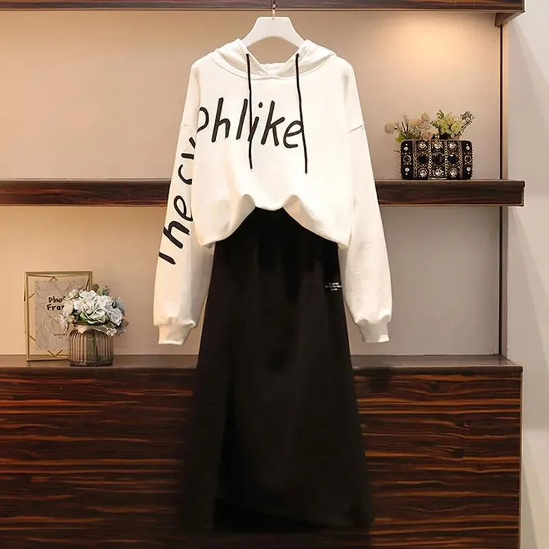 HIGH QUALITY Women Tops Skirts Suits Solid Tops Vintage BlackSkirt Sets Elegant Woman Two Piece Set